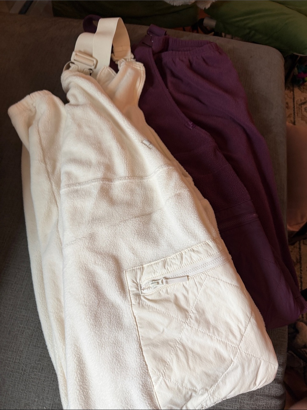 JoyLab Prune Purple Fleece Overalls